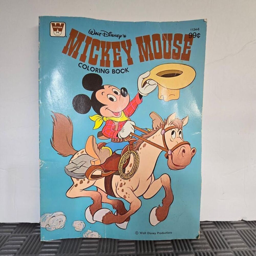 Vintage Disney Mickey Mouse Coloring Book Western Publishing Collectible‎